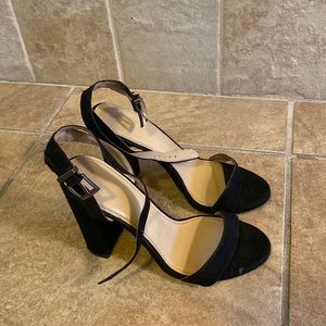 Black strappy heels from Express
